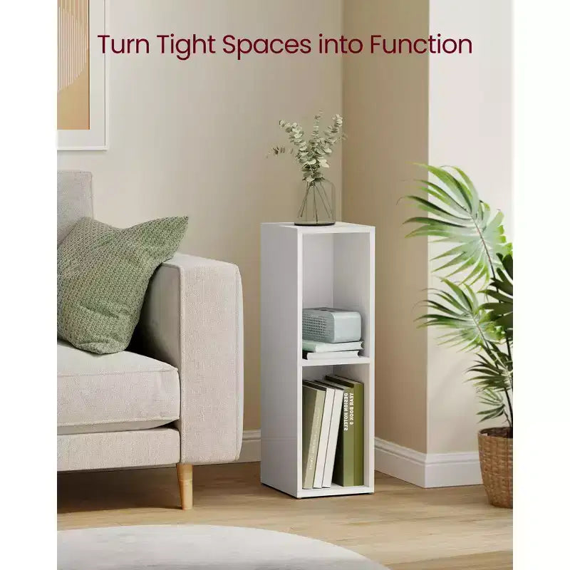 Cube Bookcase, Open Shelf Organizer for Living Room/Office, Space-Saving Corner Design, Tool-Free Assembly