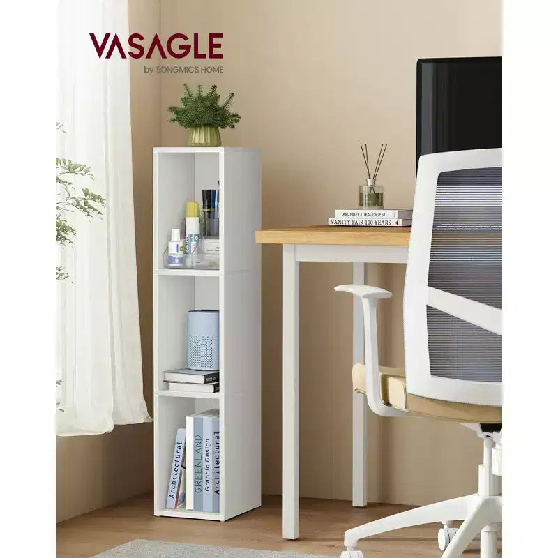 Cube Bookcase, Open Shelf Organizer for Living Room/Office, Space-Saving Corner Design, Tool-Free Assembly