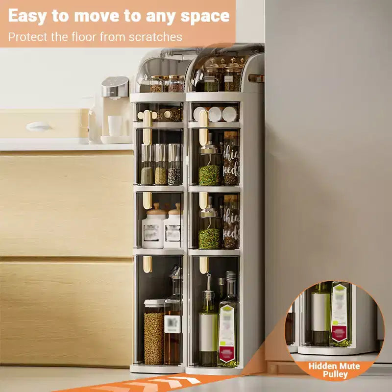 Slim Bathroom Storage Cabinet, Narrow Cabinet with Drawers,Wheels, Handle,Toilet Paper Holder, Plastic Rolling Floor Organizer for Bathroom, Kitchen