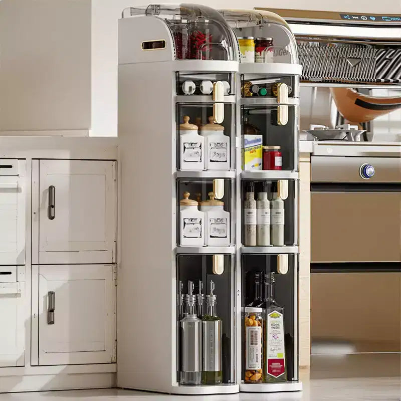 Slim Bathroom Storage Cabinet, Narrow Cabinet with Drawers,Wheels, Handle,Toilet Paper Holder, Plastic Rolling Floor Organizer for Bathroom, Kitchen