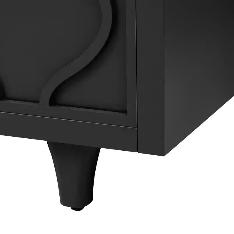 Okak Wooden Sideboard Buffet, Storage Cabinet with Embossed Curved Doors, Console Table for Kitchen Living Room Study