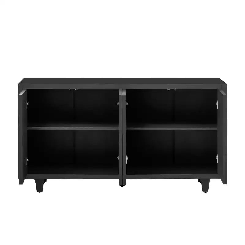 Okak Wooden Sideboard Buffet, Storage Cabinet with Embossed Curved Doors, Console Table for Kitchen Living Room Study