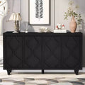 Okak Wooden Sideboard Buffet, Storage Cabinet with Embossed Curved Doors, Console Table for Kitchen Living Room Study