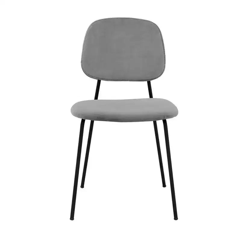 Armen Living,Lucy Grey Velvet and Metal Dining Room Chairs - Set of 2