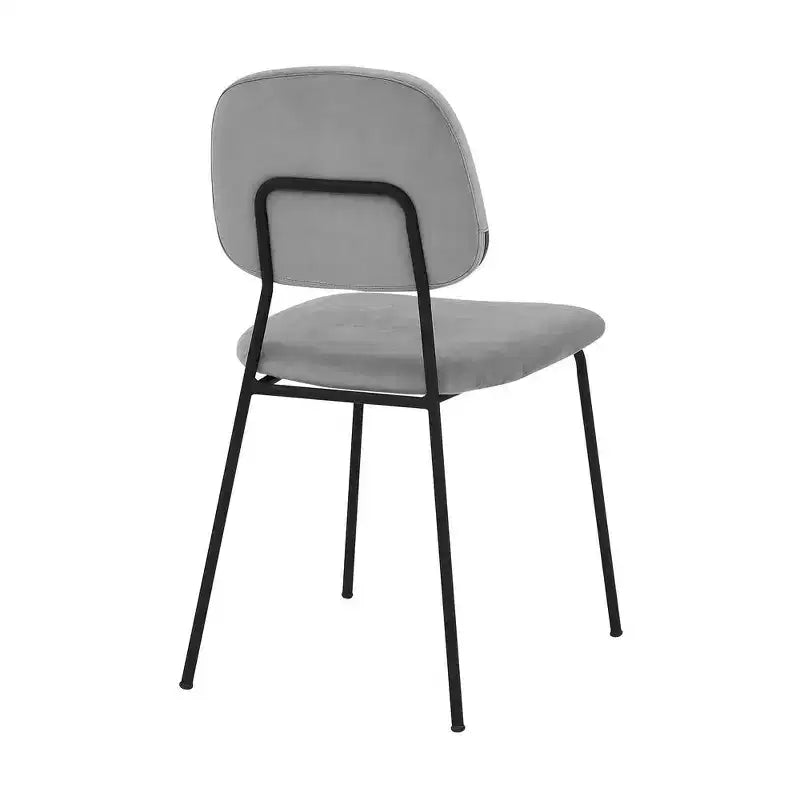Armen Living,Lucy Grey Velvet and Metal Dining Room Chairs - Set of 2