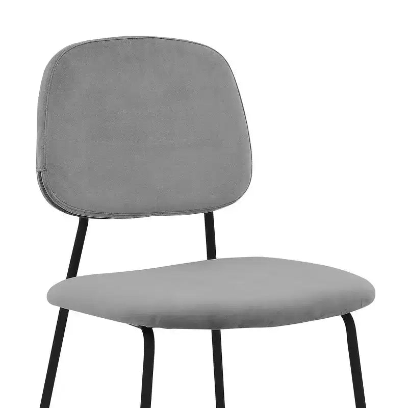 Armen Living,Lucy Grey Velvet and Metal Dining Room Chairs - Set of 2
