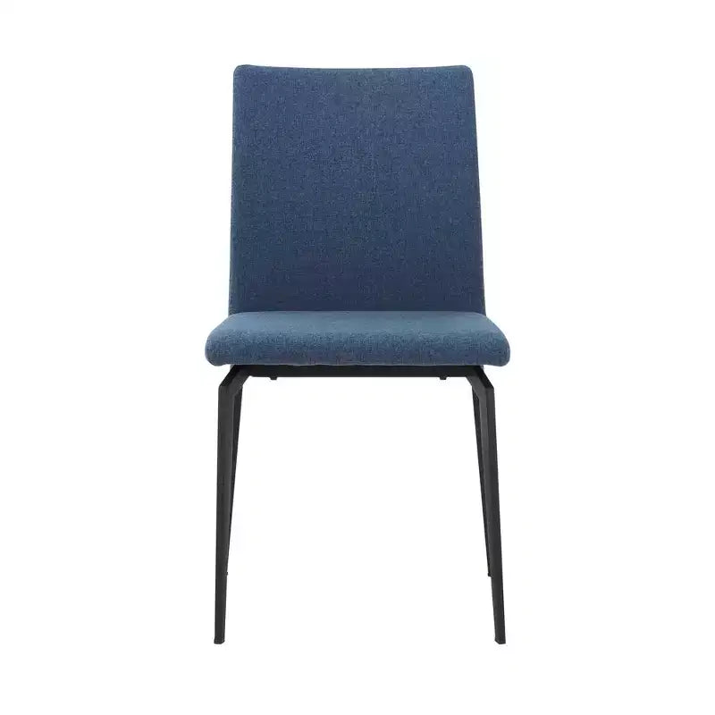 Armen Living,Lyon Blue Fabric and Metal Dining Room Chairs - Set of 2