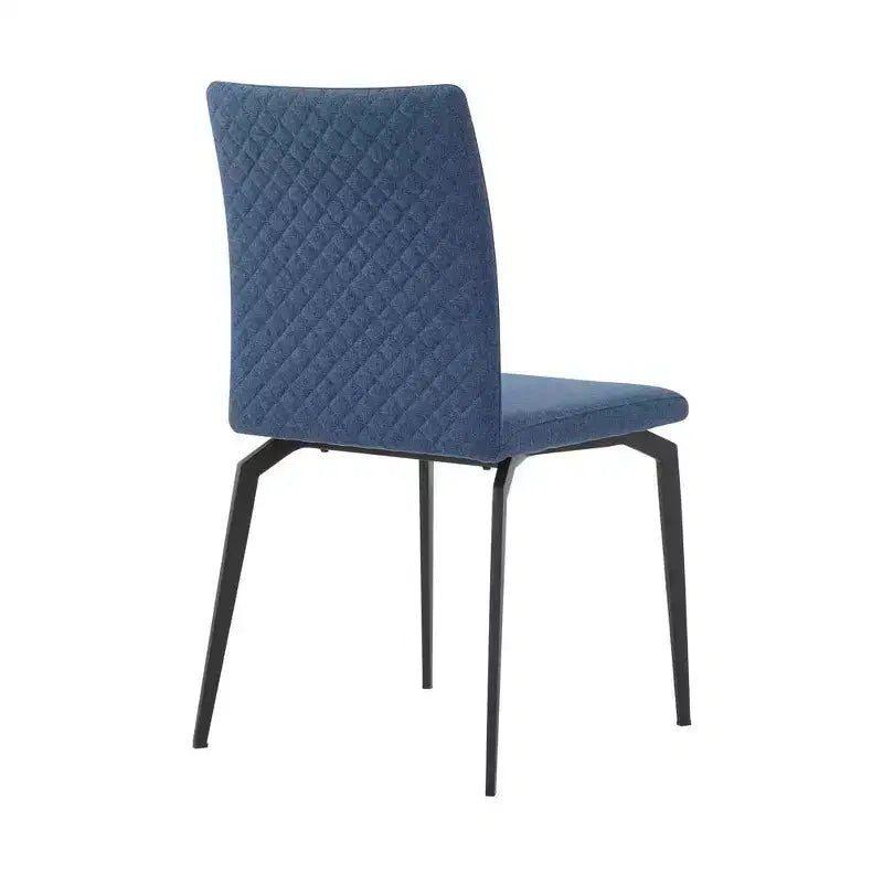 Armen Living,Lyon Blue Fabric and Metal Dining Room Chairs - Set of 2
