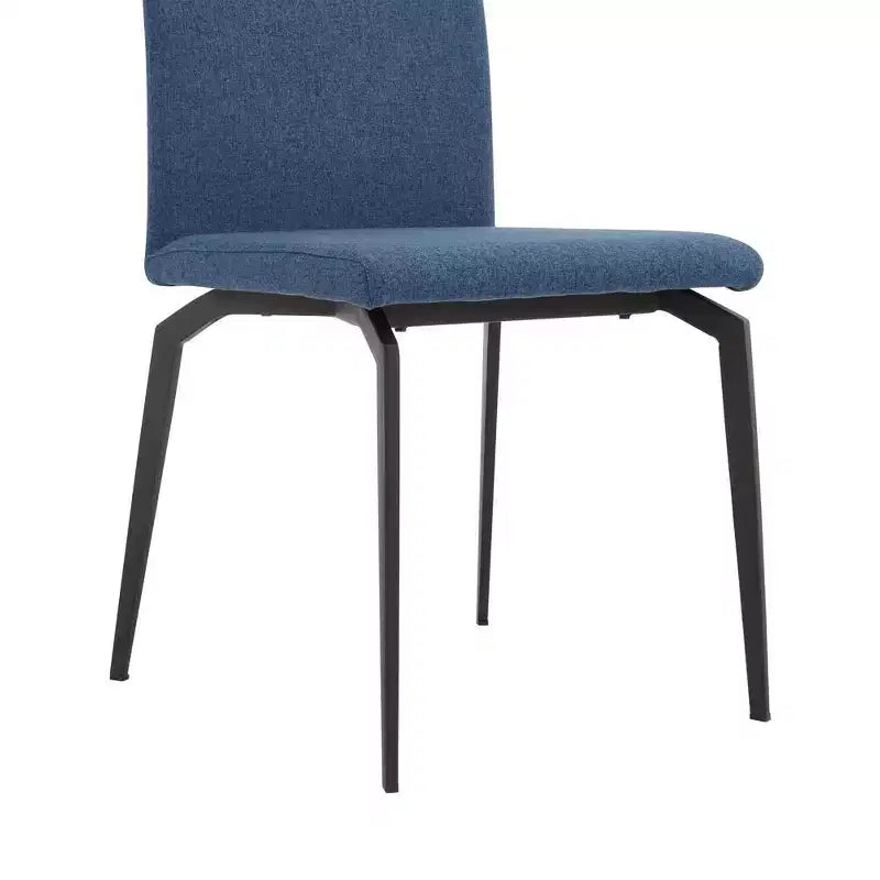 Armen Living,Lyon Blue Fabric and Metal Dining Room Chairs - Set of 2