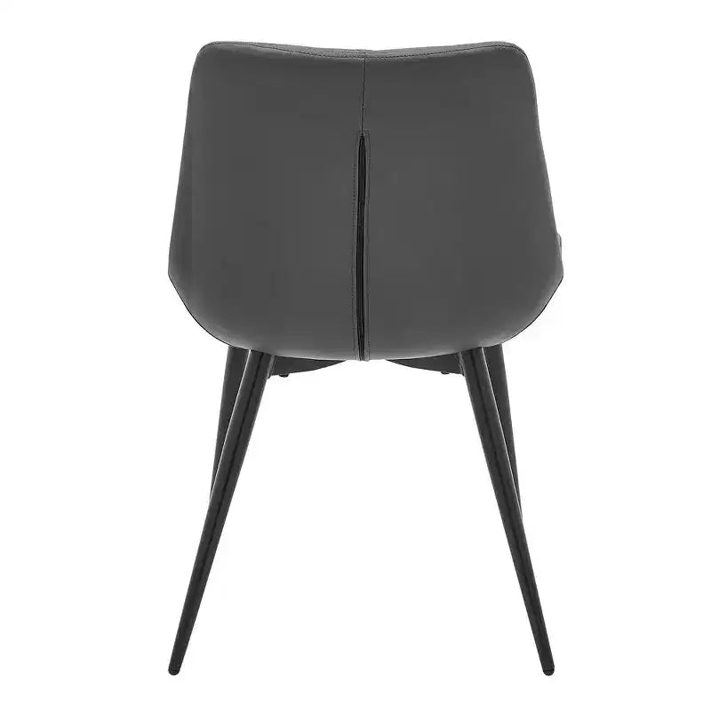 Armen Living,Loralie Gray Faux Leather and Black Metal Dining Chairs - Set of 2