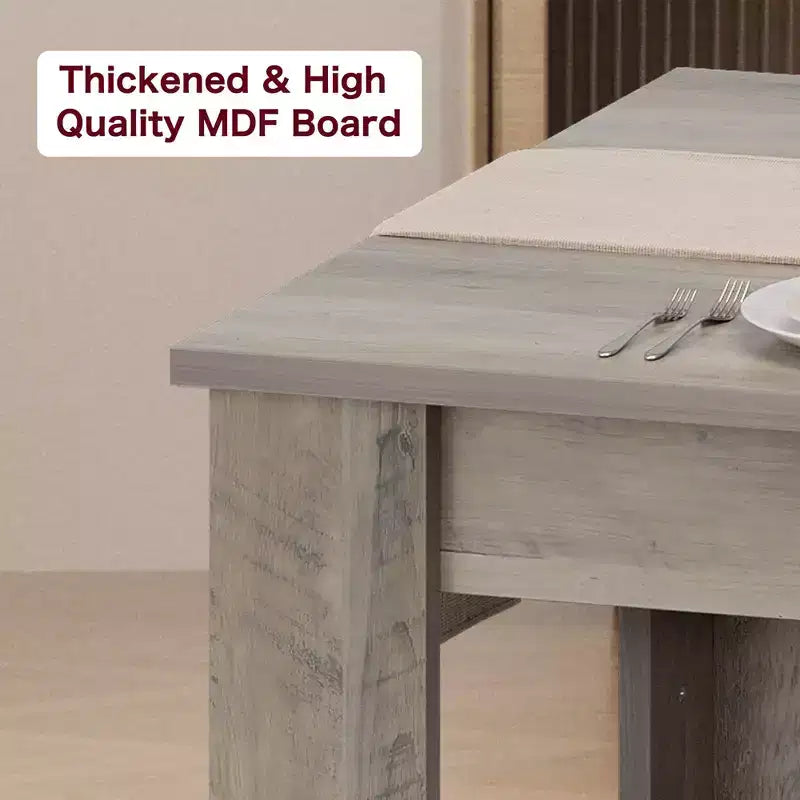 GustoWave 63 Wood Farmhouse Dining Table, for 4-6,Regular Tabletop