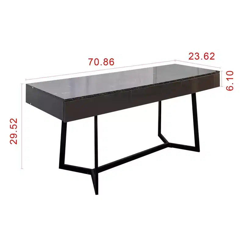 GDFStudio Fairmont Modern Office Desk with 3 Drawers