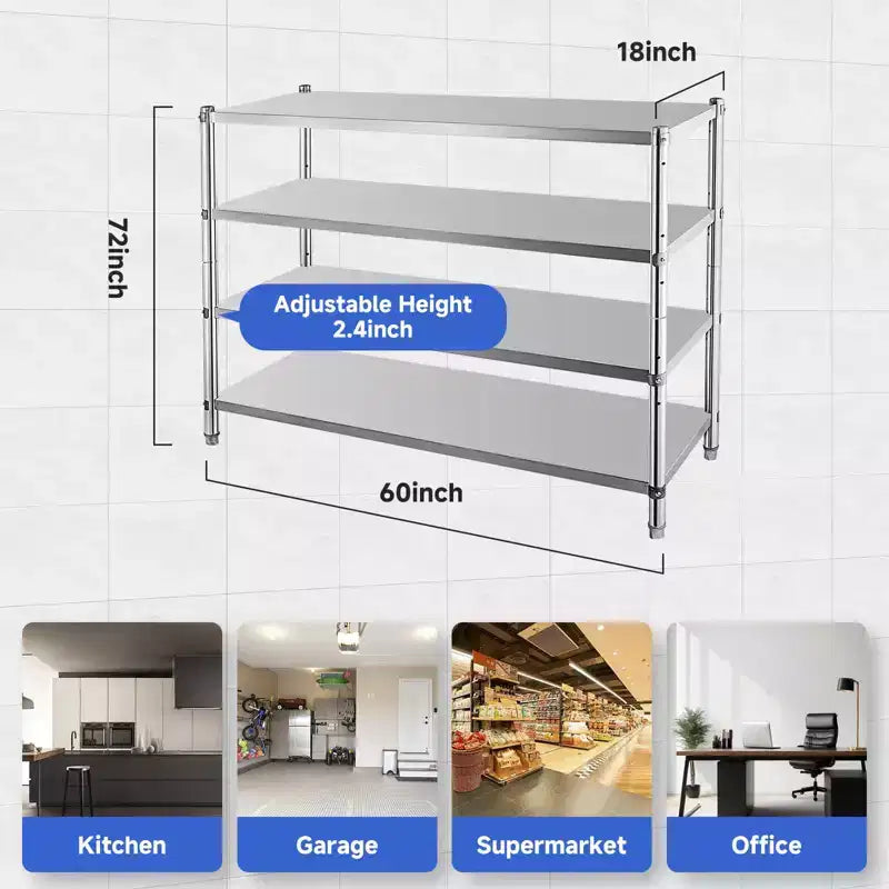 Storage Shelves, 330lb Per Shelf Metal Shelving Unit - Adjustable Organizer for Kitchen, Garage, Office, Warehouse