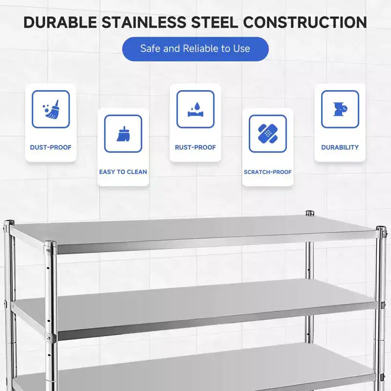 Storage Shelves, 330lb Per Shelf Metal Shelving Unit - Adjustable Organizer for Kitchen, Garage, Office, Warehouse