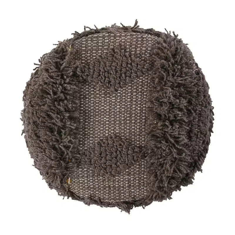 GDFStudio Edene Boho Handmade Fabric Stool with Metal Accents