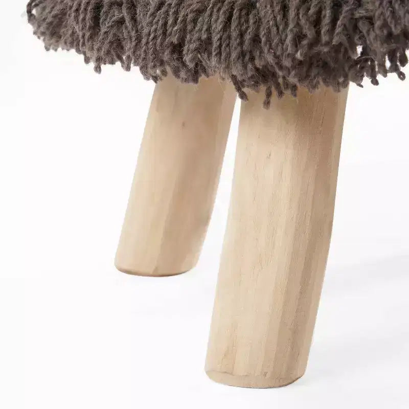 GDFStudio Edene Boho Handmade Fabric Stool with Metal Accents
