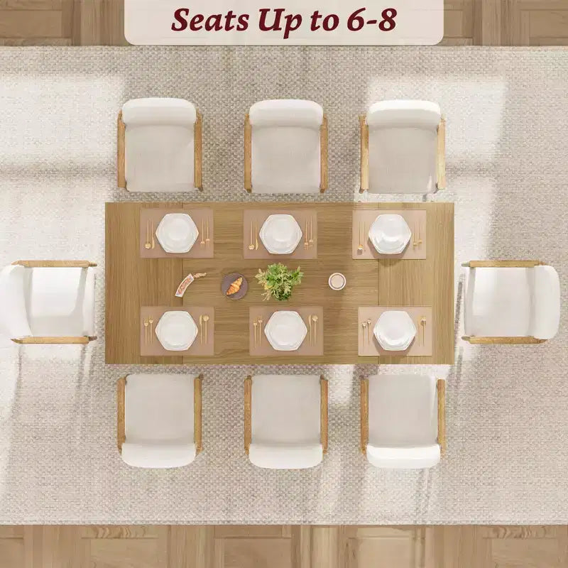 GustoWave 71.1 Farmhouse Rectangle Kitchen Table, with Thicken Tabletop