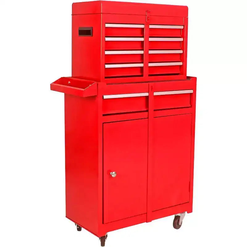 Heavy-Duty 5-Drawer Tool Chest, Rolling Metal Cabinet with 4 Wheels, Adjustable Shelf Storage, 100KG Capacity for Workshop Garage