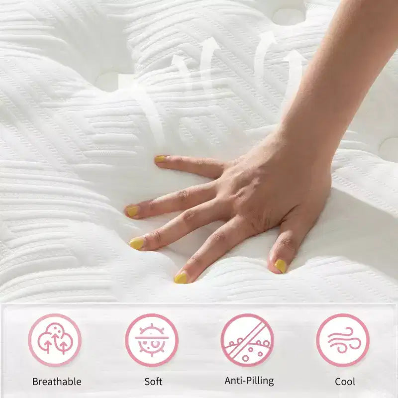 GDFStudio Cecil 12 Memory Foam Cool Knitted Cover Individual Pocket Hybrid Mattress