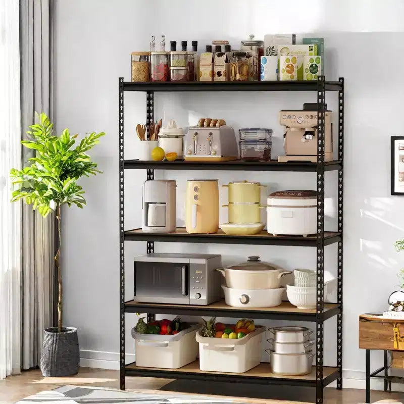 Storage Shelves, 5 Tier Heavy Duty Metal Utility Shelving Unit 48x18x73 Inch - Adjustable Rack for Garage Kitchen