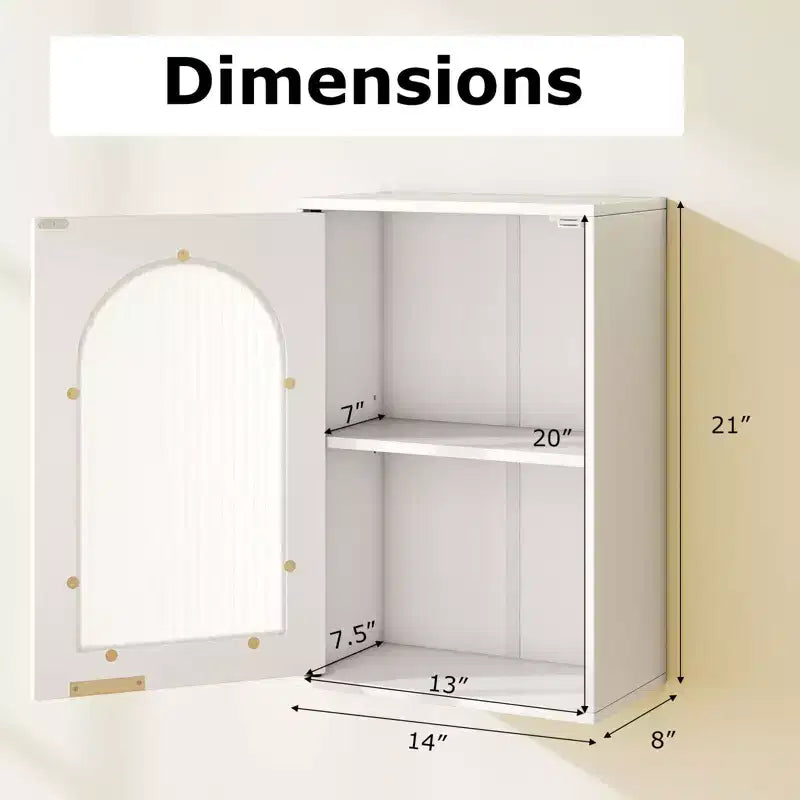 Costway Bathroom Wall Cabinet Medicine Cabinet with Tempered Glass Door & Adjustable Shelf White/Black/Brown/Gray/Natural