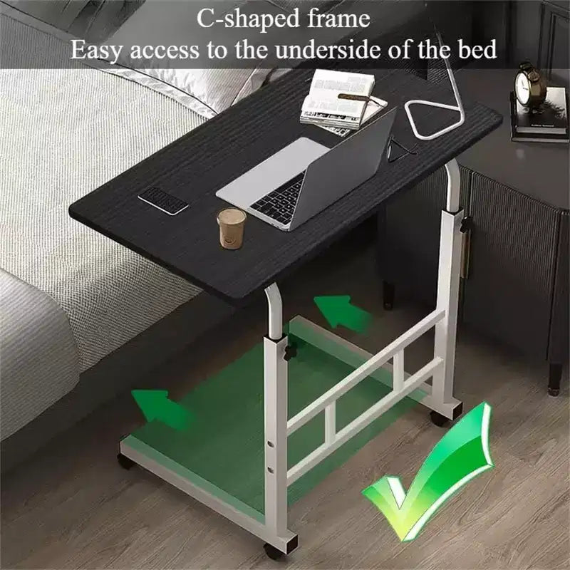 Standing Desk Adjustable Height, Mobile Stand Up Desk with Wheels, Small Computer Desk Rolling Desks, Portable Laptop Desk Home Office Desks