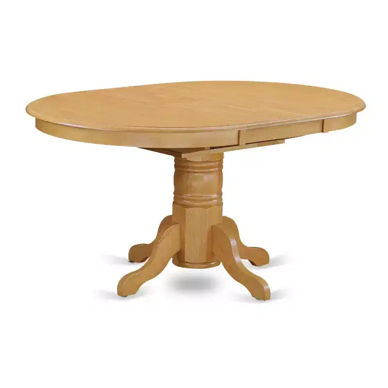 HomeStock Belmont 7Pc Oval 42/60 Dinette Table With 18 In Butterfly Leaf And 6 Parson Chair With Oak Finish Leg And Linen Fabric- Dark Khaki Color