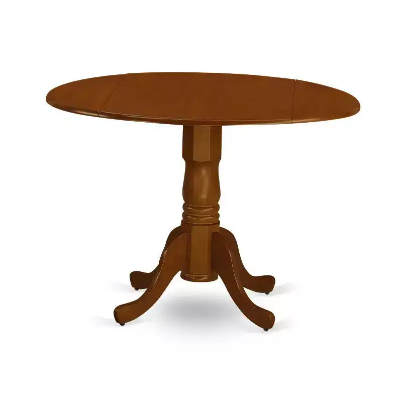 HomeStock 5 Piece Dining Room Furniture Set Includes a Round Kitchen Table with Dropleaf and 4 Dining Chairs, 42x42 Inch