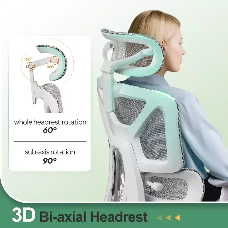 GALAXHERO Ergonomic Mesh Office Chair, Heavy Duty High Back Reclining Swivel Chair, Home Chair with Lumbar Support, SGS Class 4 Gas Lift,White