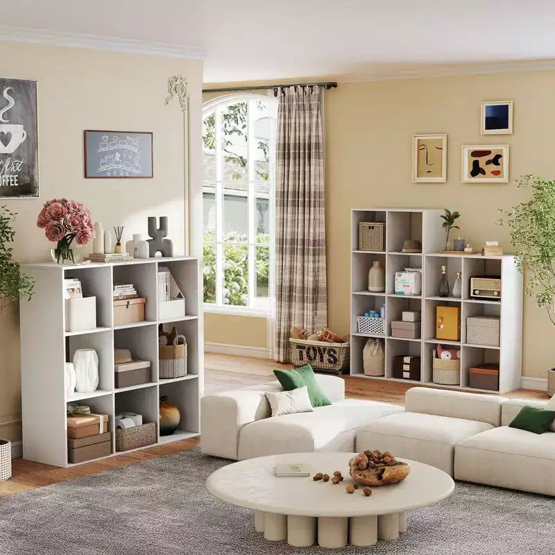 JIONJOY 9 Cube Storage Organizer  36 Inch Tall Vertical Bookshelf with Removable Back Panels, Heavy-Duty Open Shelving