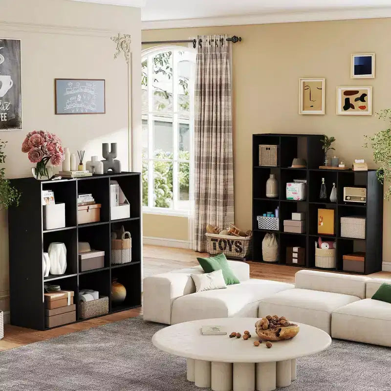 JIONJOY 9 Cube Storage Organizer  36 Inch Tall Vertical Bookshelf with Removable Back Panels, Heavy-Duty Open Shelving