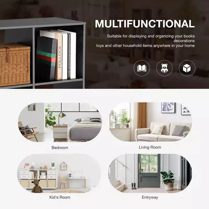 JIONJOY 9 Cube Storage Organizer  36 Inch Tall Vertical Bookshelf with Removable Back Panels, Heavy-Duty Open Shelving