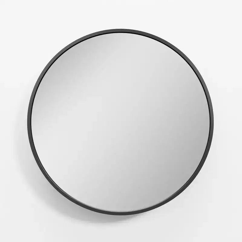 PexFix 24 in Round Black Medicine Cabinet with Mirror Surface Mount Metal Frame Bathroom Cabinet Wall Mounted Vanity Mirror Detachable Shelves