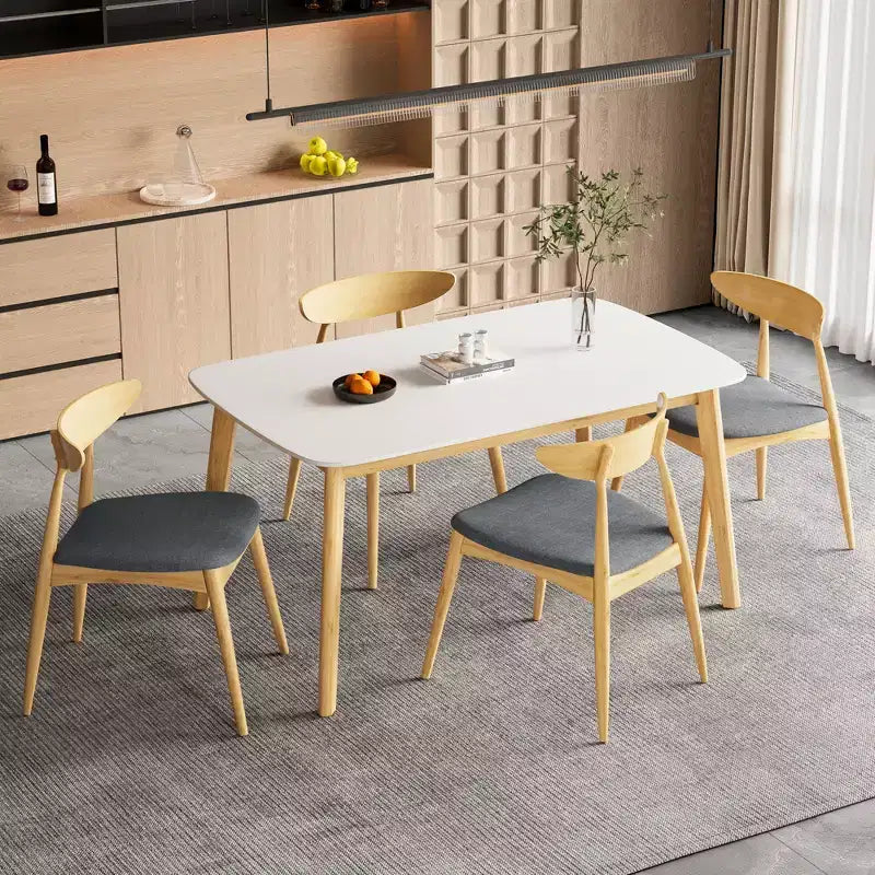 Christopher Knight Home Sabrina Mid-Century Modern 5 Piece Rubberwood Upholstered Dining Set