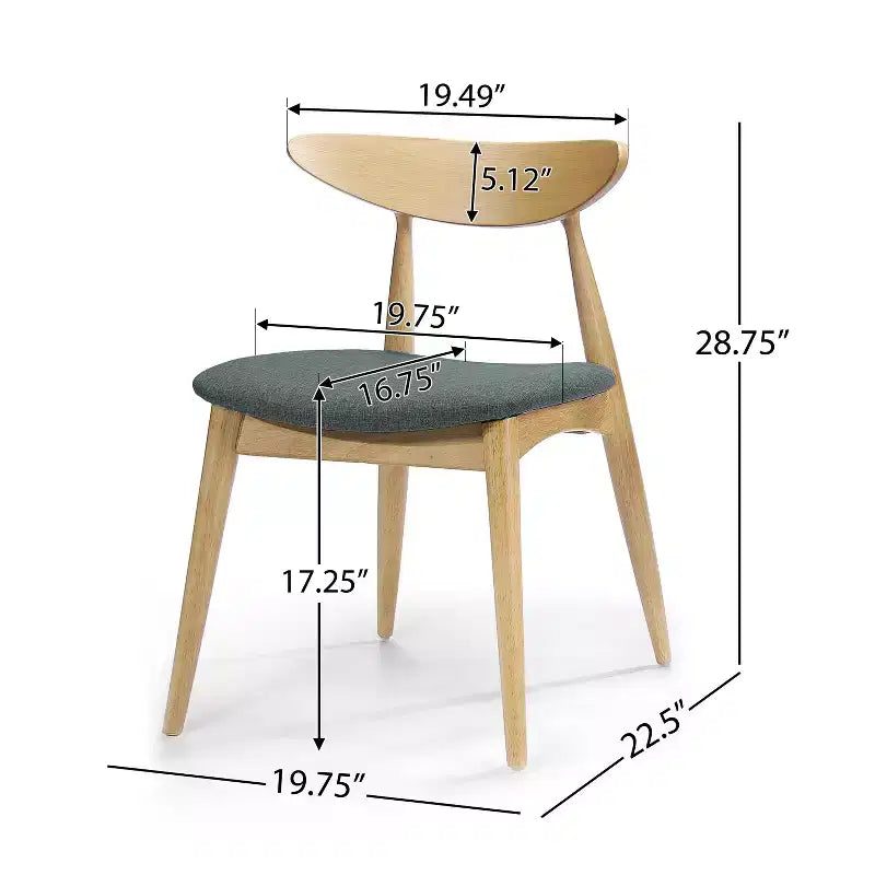 Christopher Knight Home Sabrina Mid-Century Modern 5 Piece Rubberwood Upholstered Dining Set