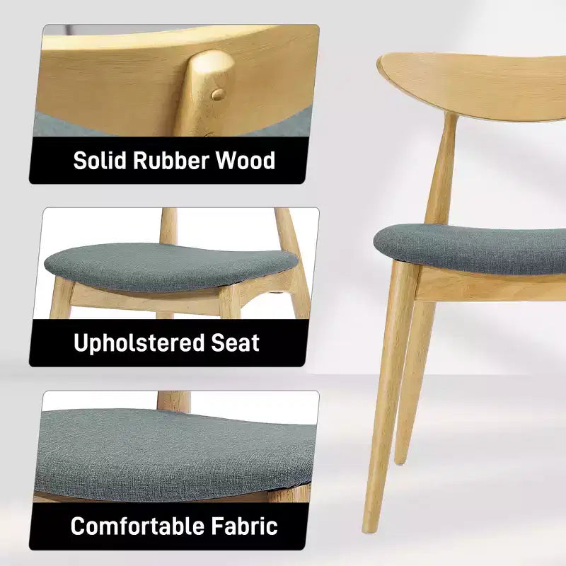 Christopher Knight Home Sabrina Mid-Century Modern 5 Piece Rubberwood Upholstered Dining Set
