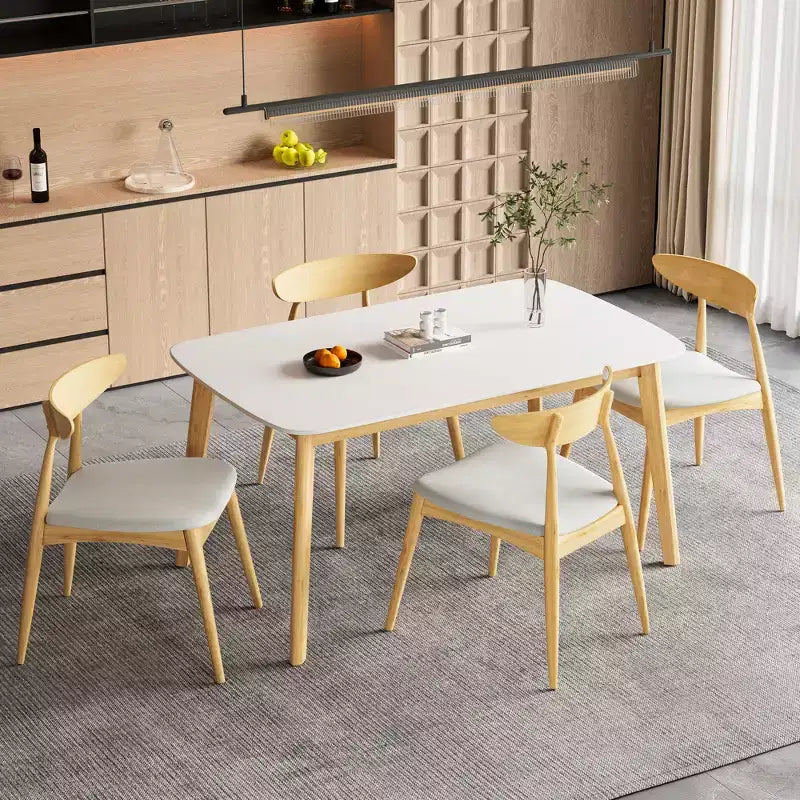 Christopher Knight Home Sabrina Mid-Century Modern 5 Piece Rubberwood Upholstered Dining Set