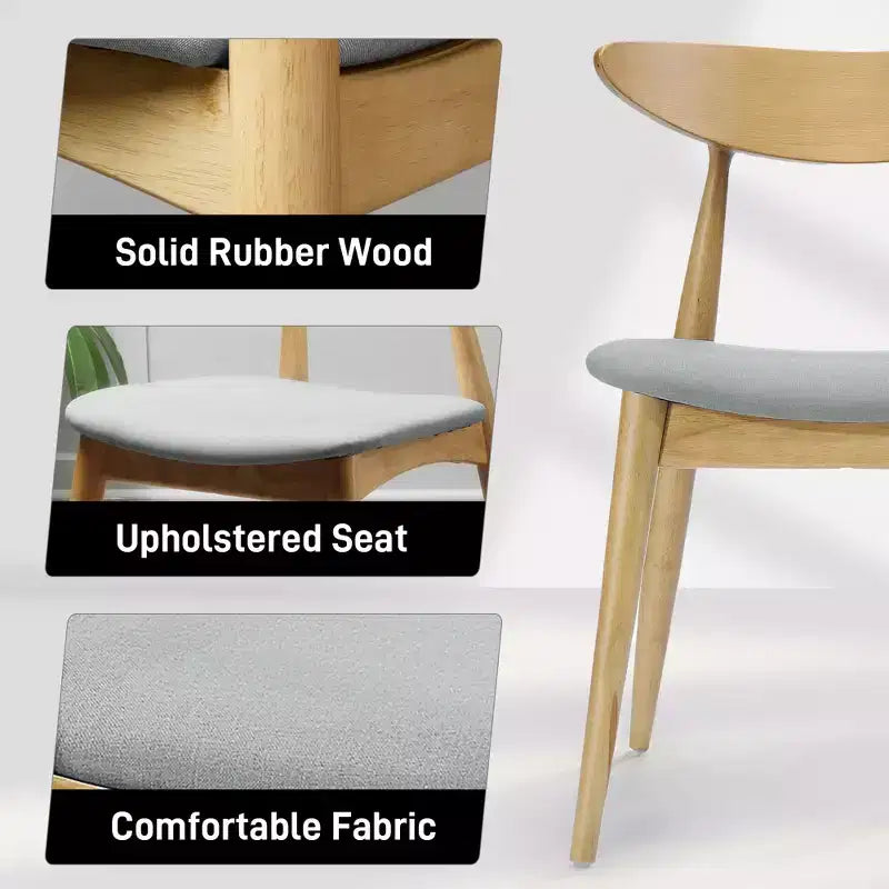 Christopher Knight Home Sabrina Mid-Century Modern 5 Piece Rubberwood Upholstered Dining Set