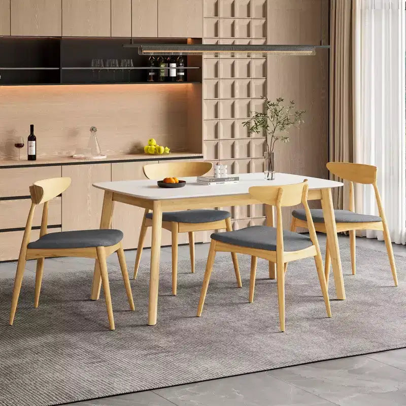 Christopher Knight Home Sabrina Mid-Century Modern 5 Piece Rubberwood Upholstered Dining Set