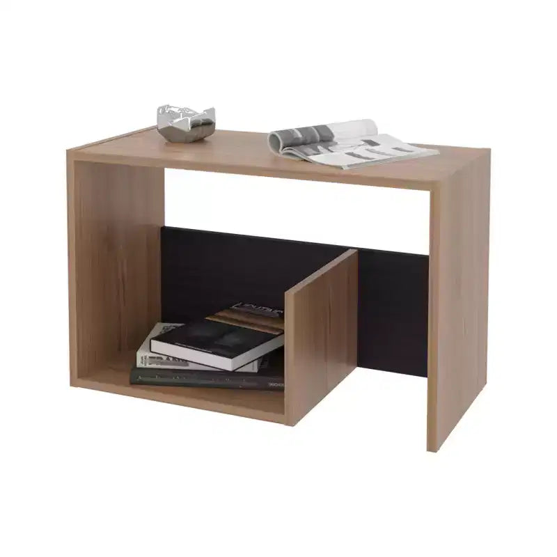 MAYEERTY Console Table in Melamine with Open Storage Wengue 1pcs