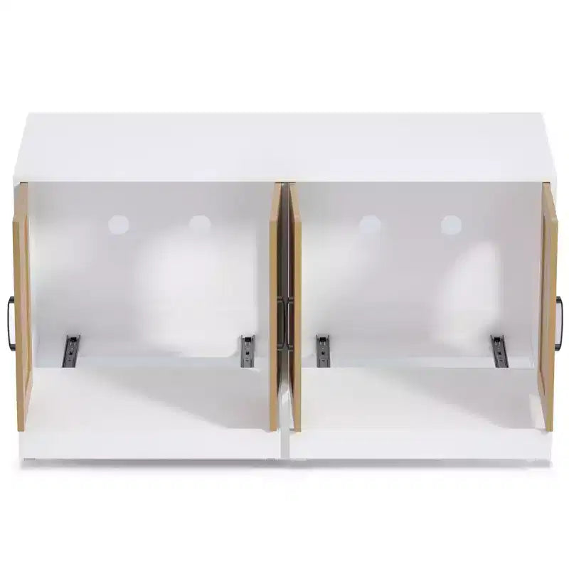 47.2 Large Hidden Cabinet with Sisal Doors, Multi-Functional Cat TV Stand/Side Table