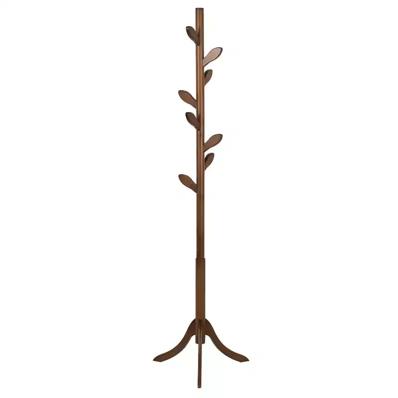 Bekrvio Freestanding Coat Rack With 8 Leaf Hooks, 3-Size Height Adjustable Clothes Hanger for Jacket/Hat - Entryway,Corner, Bedroom
