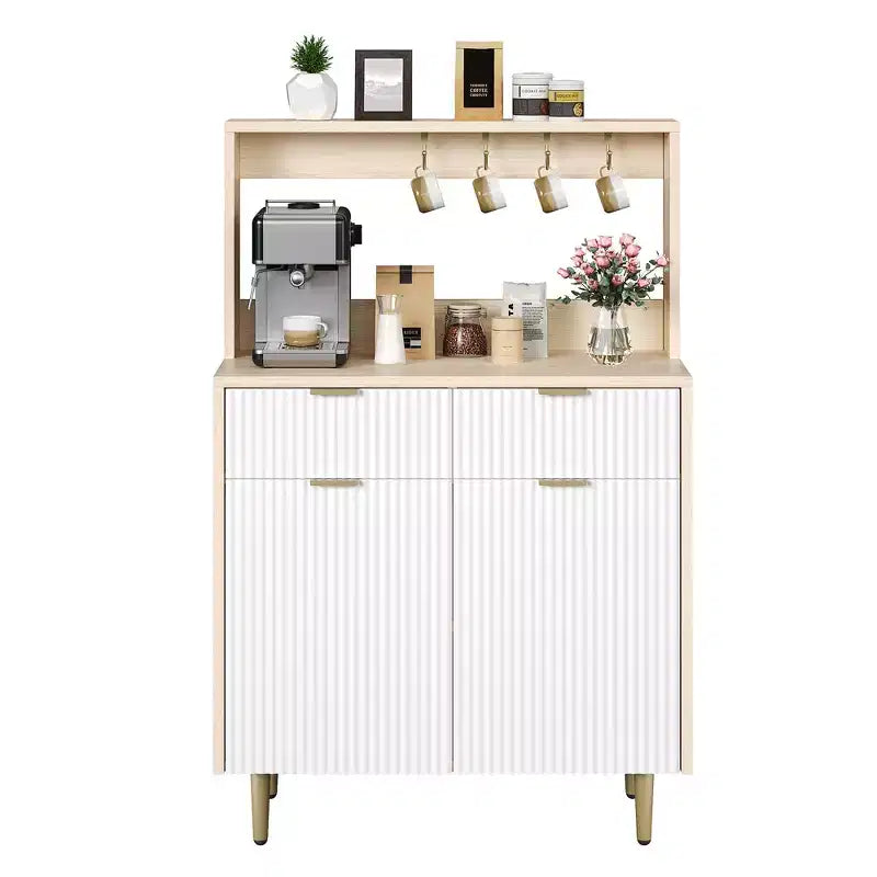 2-Door Sideboard Buffet Cabinet with 2 Drawers, Wood Storage Cabinet for Dining Room, Kitchen, and Living Room