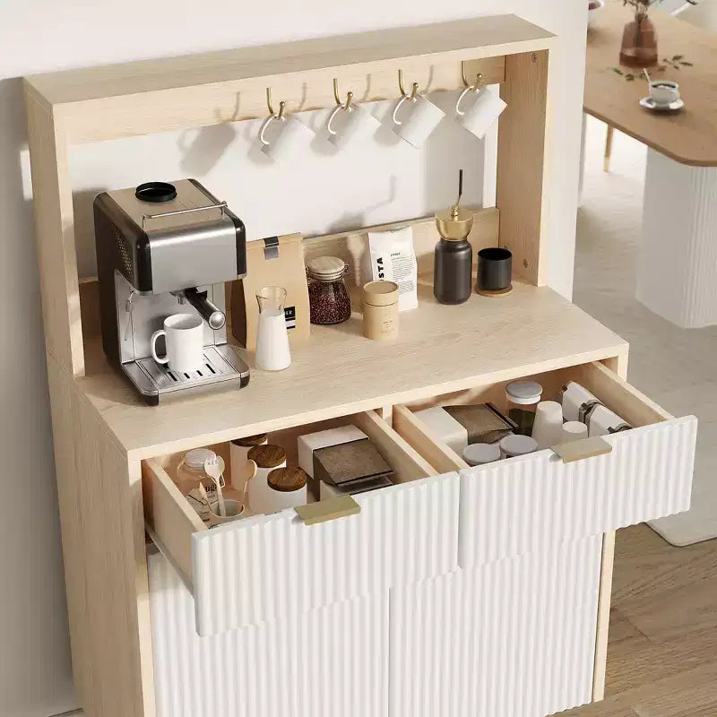 2-Door Sideboard Buffet Cabinet with 2 Drawers, Wood Storage Cabinet for Dining Room, Kitchen, and Living Room