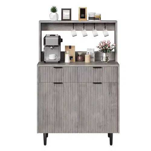 2-Door Sideboard Buffet Cabinet with 2 Drawers, Wood Storage Cabinet for Dining Room, Kitchen, and Living Room