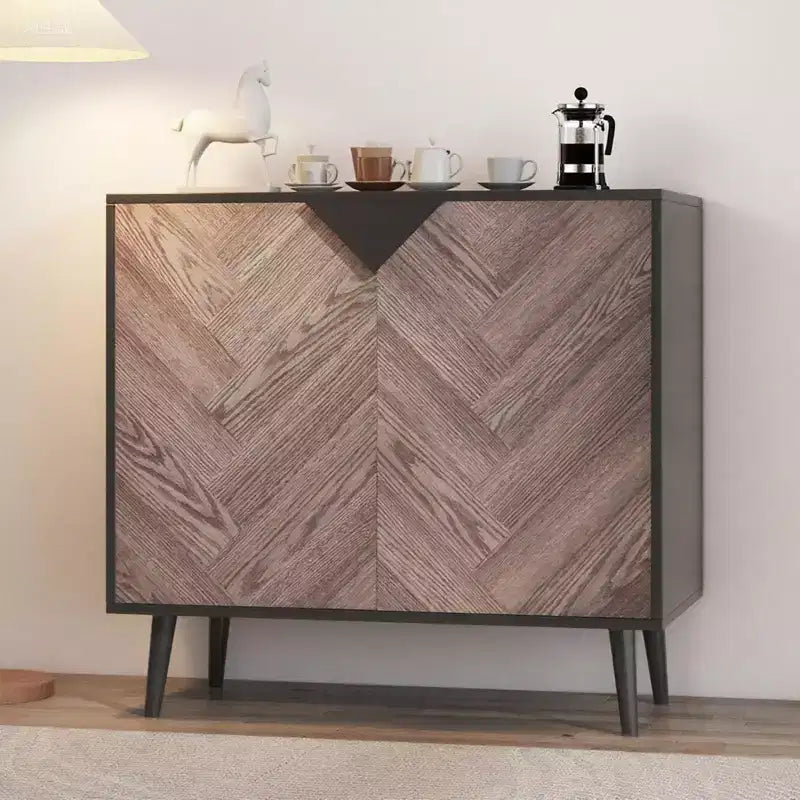 Modern Storage Free Standing Accent Cabinet, Buffet Cabinet with Doors, Wood Finish Sideboard Buffet with Storage for Dining Room