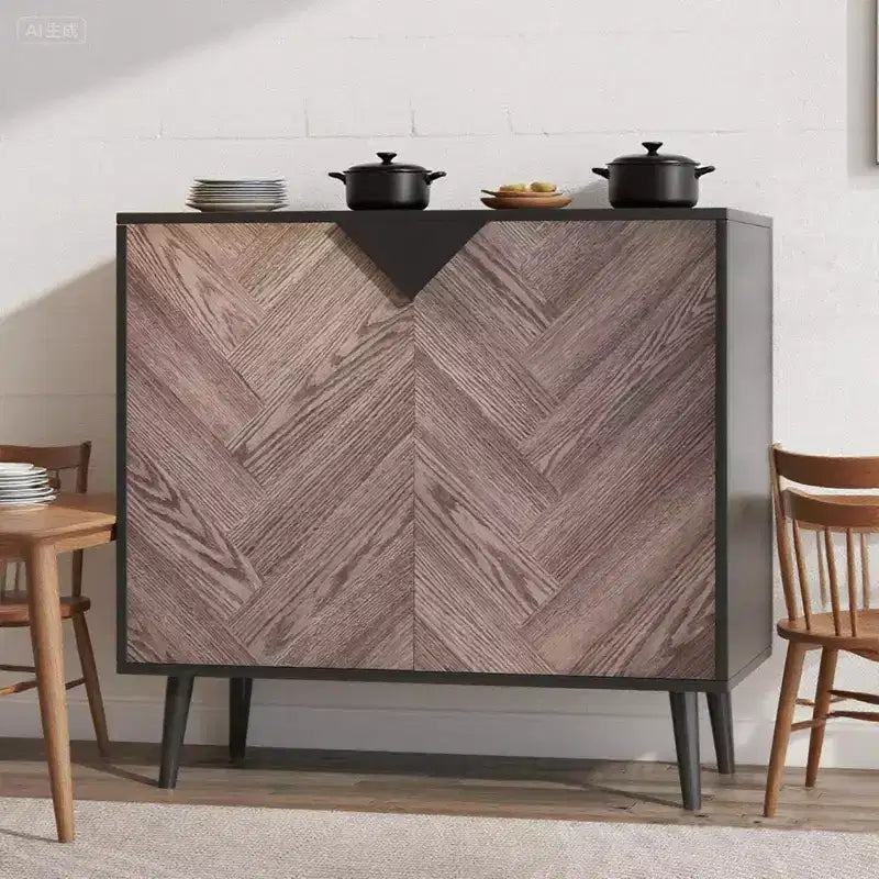Modern Storage Free Standing Accent Cabinet, Buffet Cabinet with Doors, Wood Finish Sideboard Buffet with Storage for Dining Room