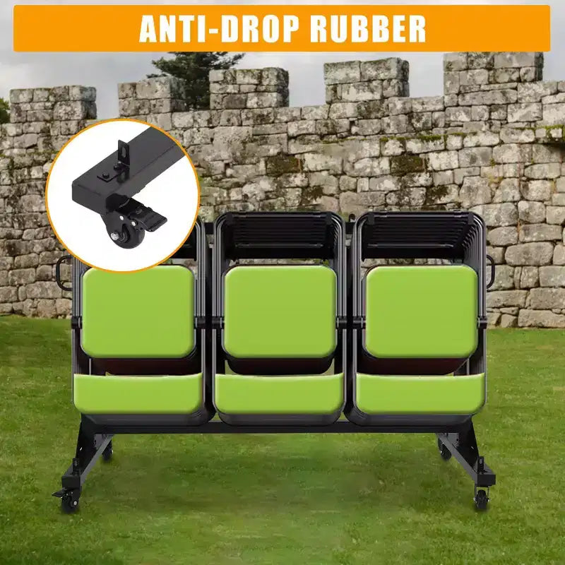 TROPOW Folding Chair Rack Foldable Chairs Cart Storage Dolly with Wheels and Holder, 800 LBS Capacity Includes Weatherproof Cover