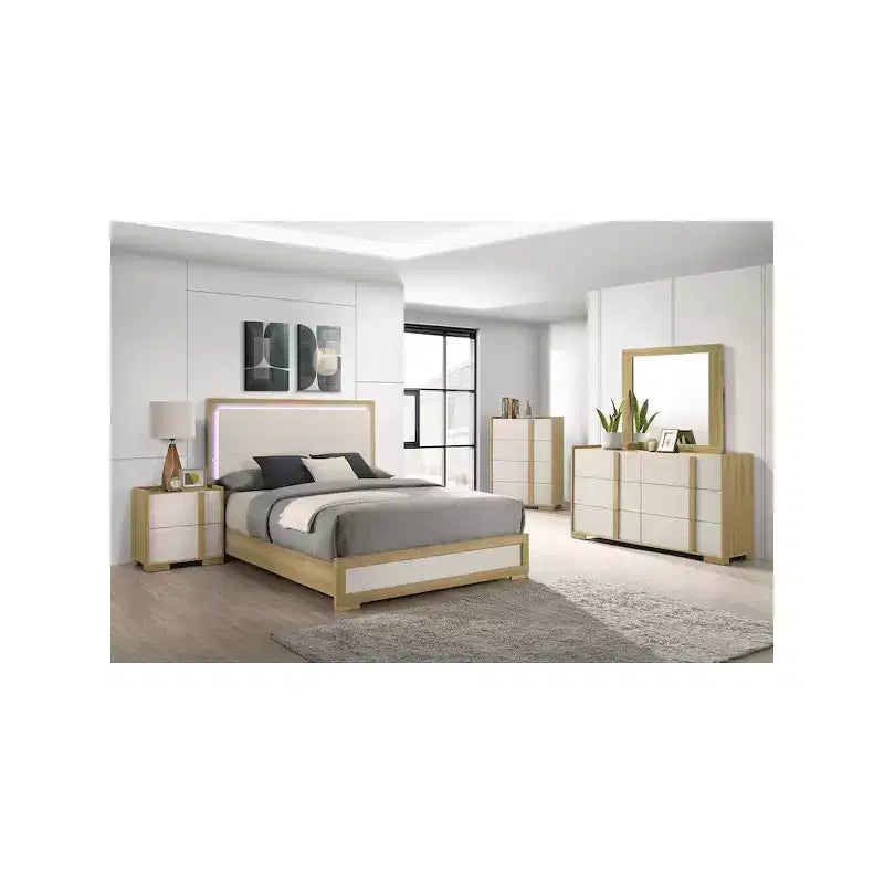 Coaster,Hyland 2-drawer Nightstand Bedside Table Natural