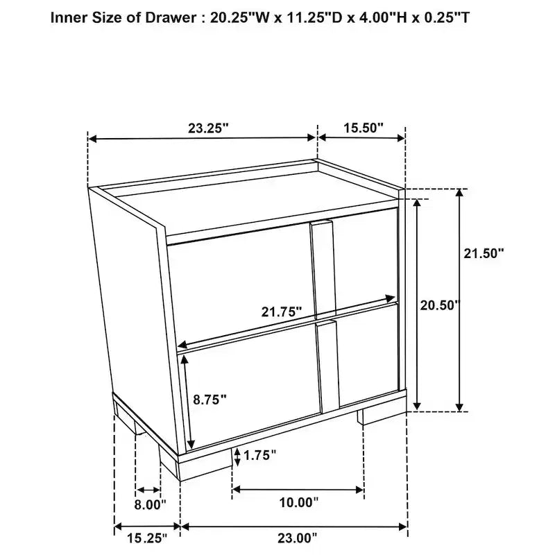 Coaster,Hyland 2-drawer Nightstand Bedside Table Natural